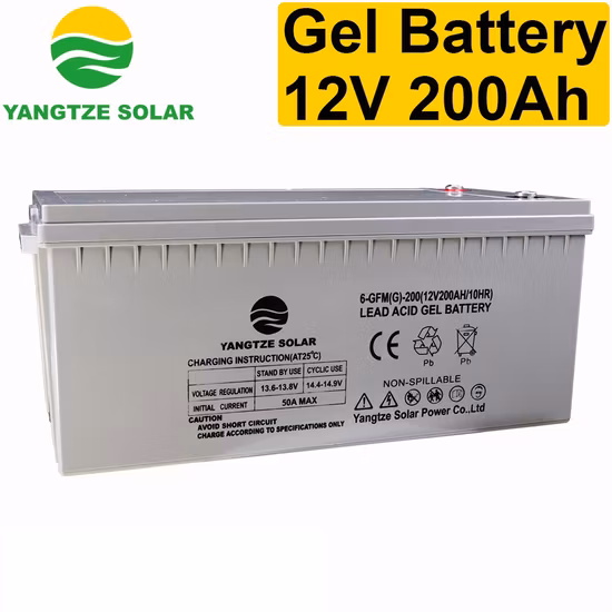 5年保証ストレージソーラー12V 200ahゲルディープサイクルバッテリー、パワーバンク用