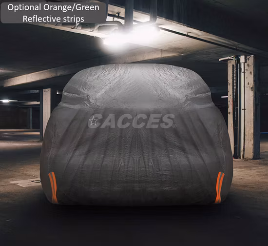 Cacces 極厚車保護 250g PVC コットン裏地付き 高耐久セダン SUV MPV 車カバー 防水 車収納 反射ストライプ ミラーカバー ポケット